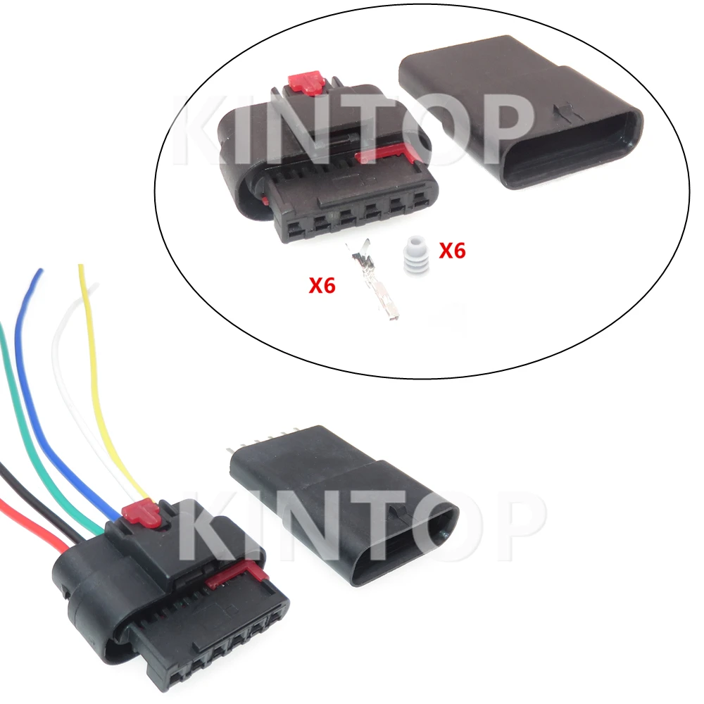 

1 Set 6 Pins Automobile Waterproof Connector With Wires Car Plastic Housing Socket For Benz Bmw 1-1924292 TS16949