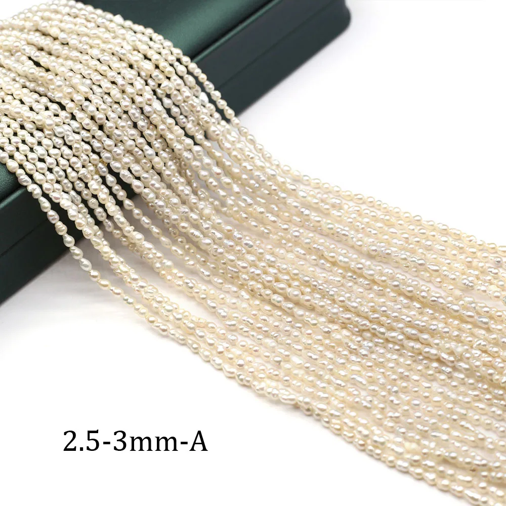 2 5-3 мм 34-36 см натуральный пресноводный жемчуг класса жемчужные бусины в форме