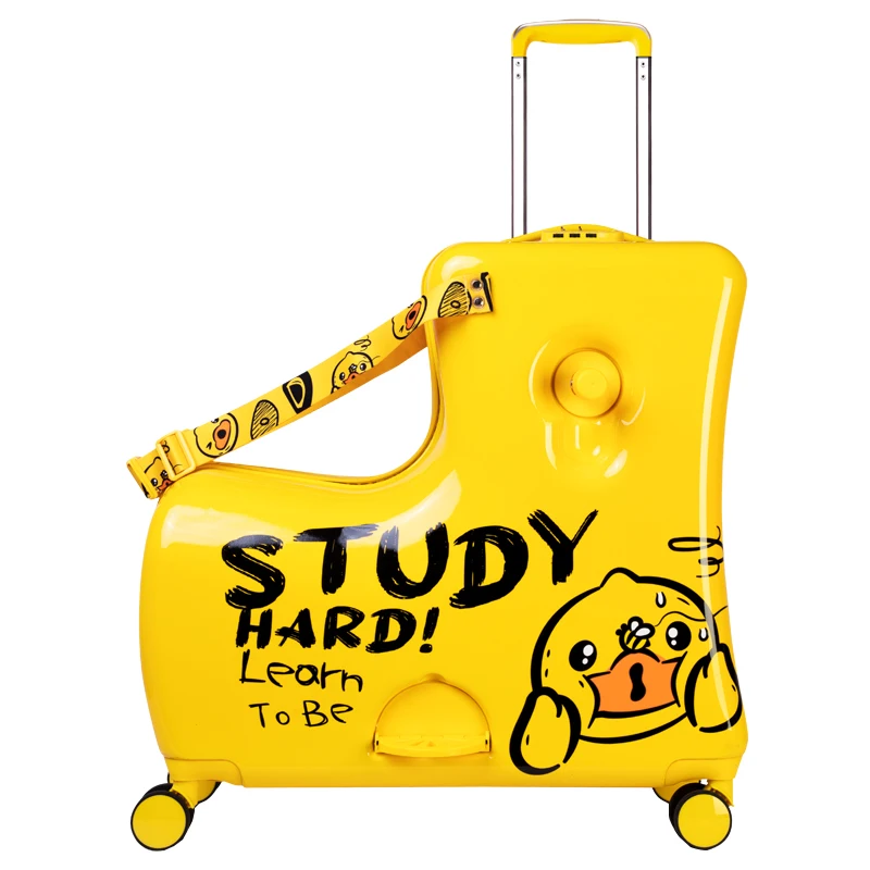 AO WEI LA Travel Suitcases PC Kids' Luggage Suitcase with Wheels Ride-On  Rolling Trolley Case Fits to Kid 1-12 Years Old 20 24