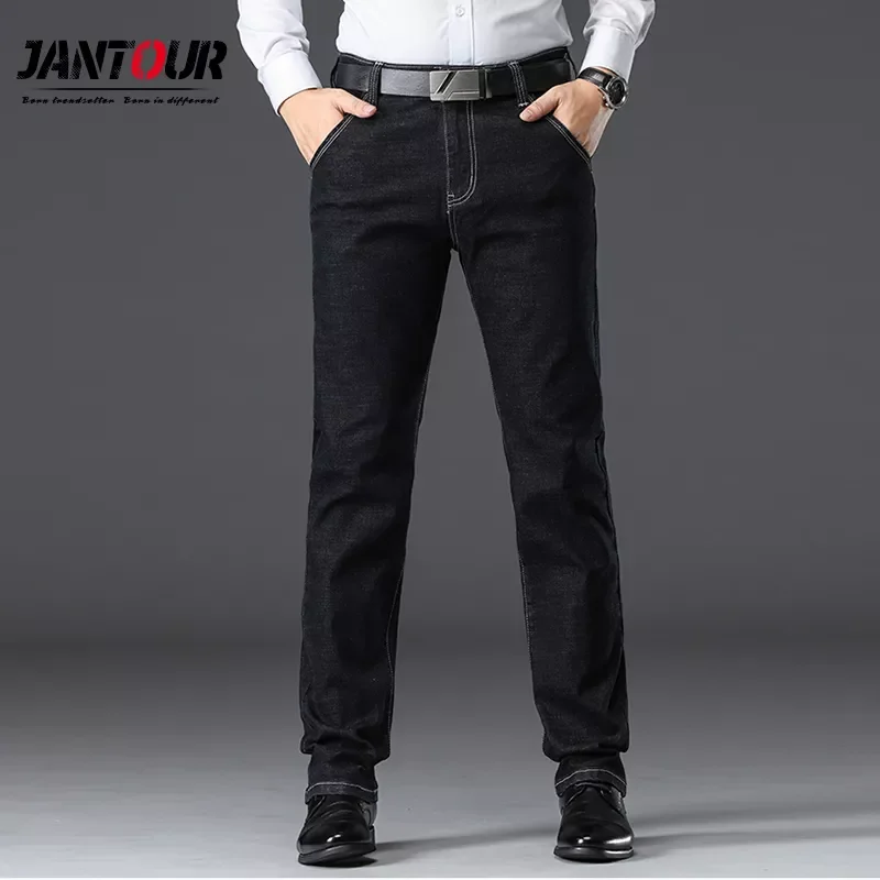 

New2022 Brand New Men's high quality Jeans Business Casual Stretch Jean Classic Trousers Denim Pants Male Black Blue 40 42 4