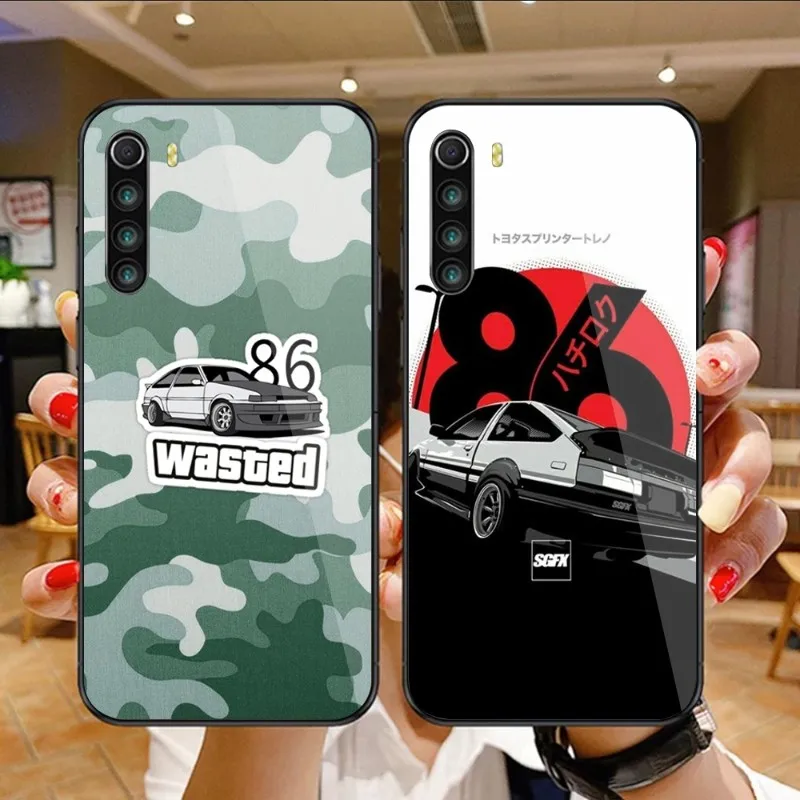 

Чехол для телефона с аниме инициалом для Xiaomi 13, 12, 11T, 10, 9, Redmi Note 11, 10, 10S Pro, Redmi 9, 9A, 8, черный стеклянный чехол для телефона из поликарбоната