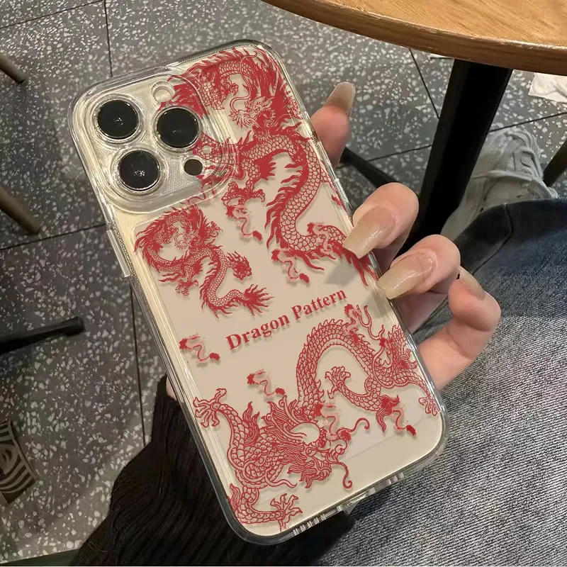 Новый мягкий чехол с изображением четырех драконов Soar In the air для iPhone15 141312 11Pro lax XR XS