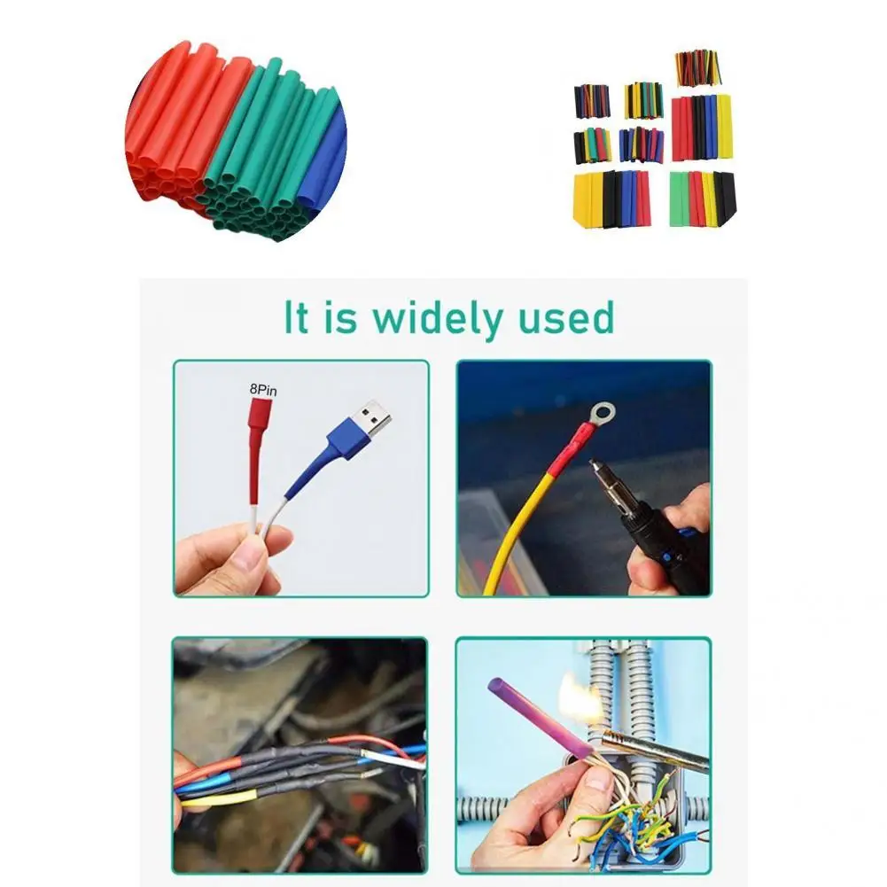 

164Pcs/Bag Heat Shrink Pipe Fashion Useful Soft for Connecting Wire Tubing Wrap Sleeve Insulation Sleeve