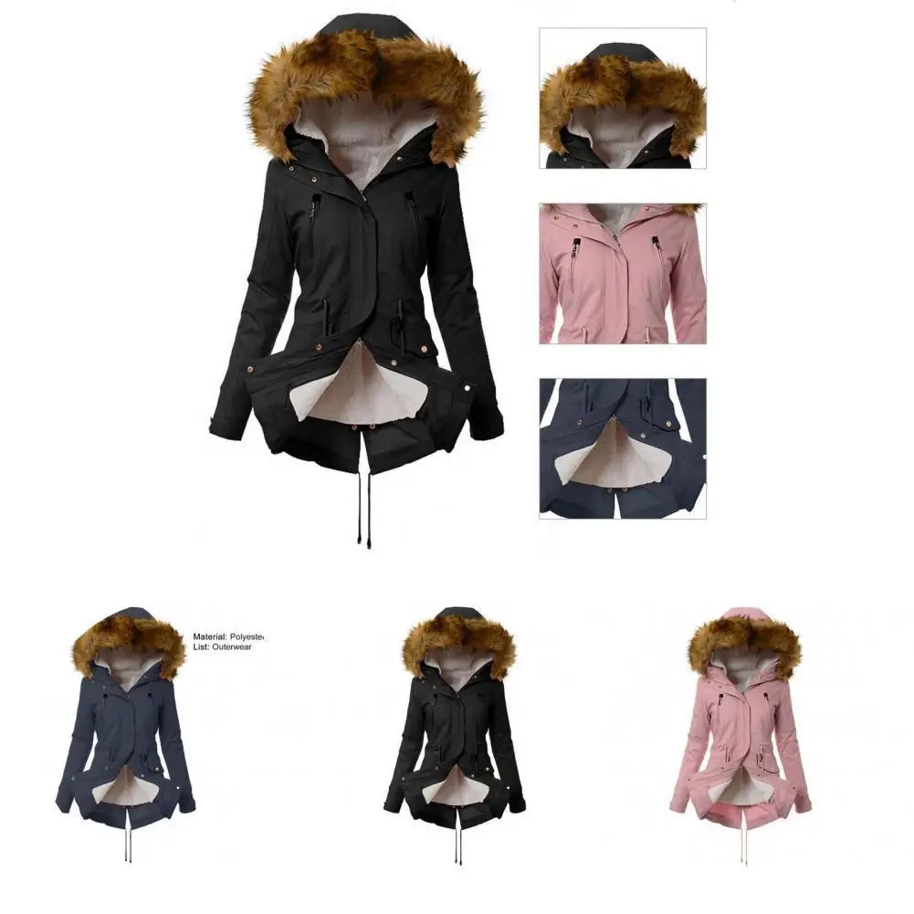 

Ветрозащитное Женское пальто на флисовой подкладке с несколькими карманами на ощупь, уличная одежда