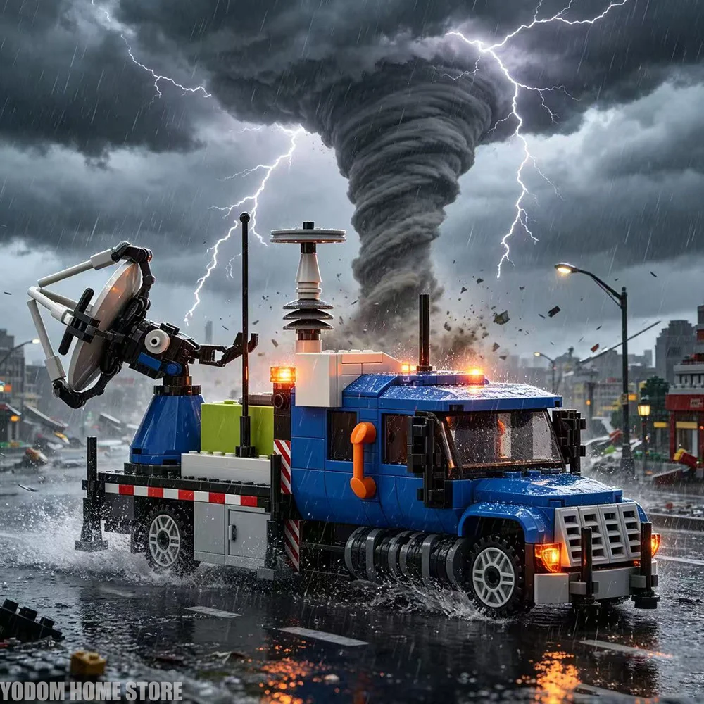 Фото Home-Display TIV2 Tornado Intercept Vehicle, модель автомобиля из строительных блоков, фигурка, декор для рабочего стола и гостиной, коллекционное украшение. №2