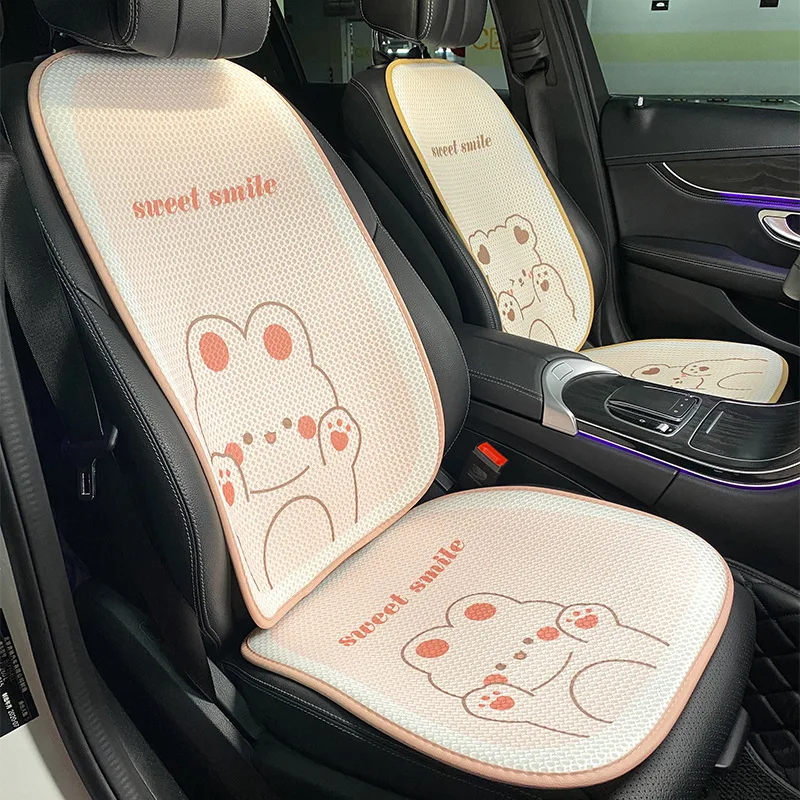 

2023 Four Seasons Universal 3D Breathable Mesh Cartoon Cute Rabbit Bear Five Seat Protective Car Seat Cushion Cover