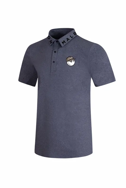2023 Malbon New Golf Clothing Men's Short-Sleeved T-Shirt Fashion Outdoor High Collar Polo Shirt Spring Summer GOLF Quick Dryer