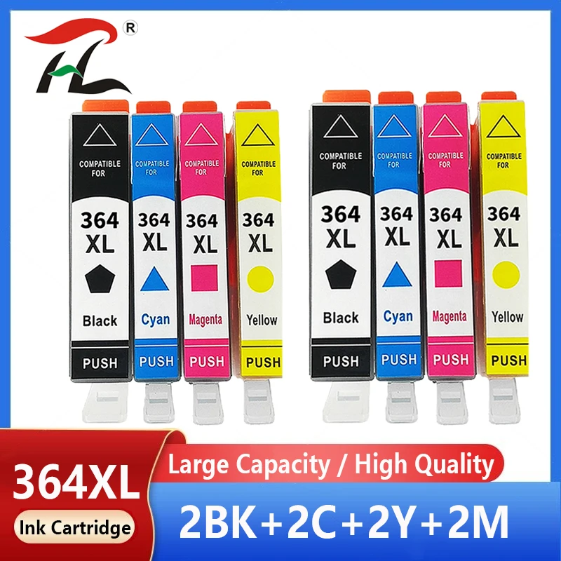 

8 Pack 364XL Printer Ink Cartridge For HP 364 XL Compatiable For HP Deskjet 3070A 5510 6510 B209a C510a C309a Printer