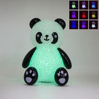 crystal panda night light creative led night lamp mood light cartoon eyeshield 7 colors party lamp bedside light toy gifts