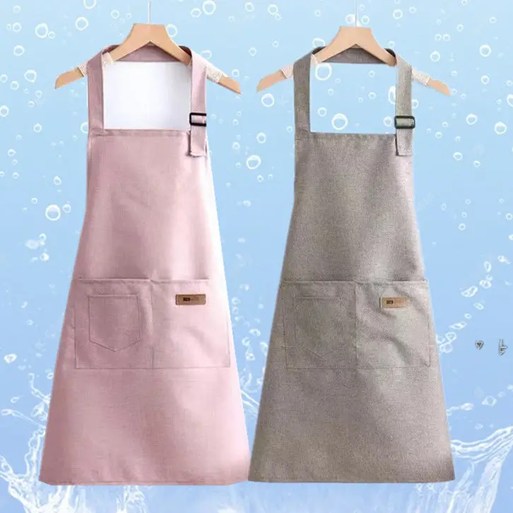 

Waterproof Hanging Neck Apron Men and Women Cute Small Waist Kitchen Cooking Anti-fume Protective Clothing Fashion Wild New