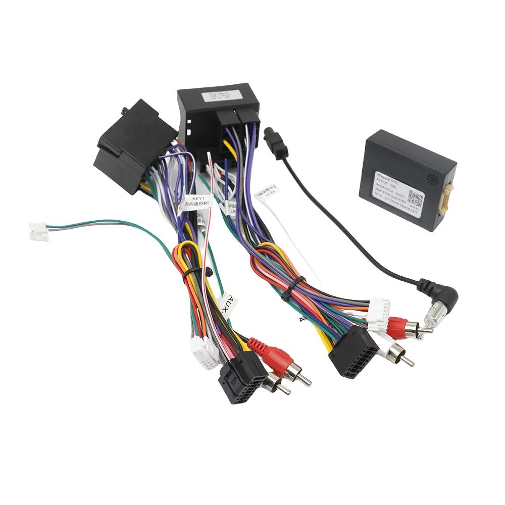 

16-контактный разъем для Audi A3 8P A4 B7 TT CAN Bus Decoder Quadlock Harness Adapter Quad Lock Connector RCA Автомобильный кабель Android