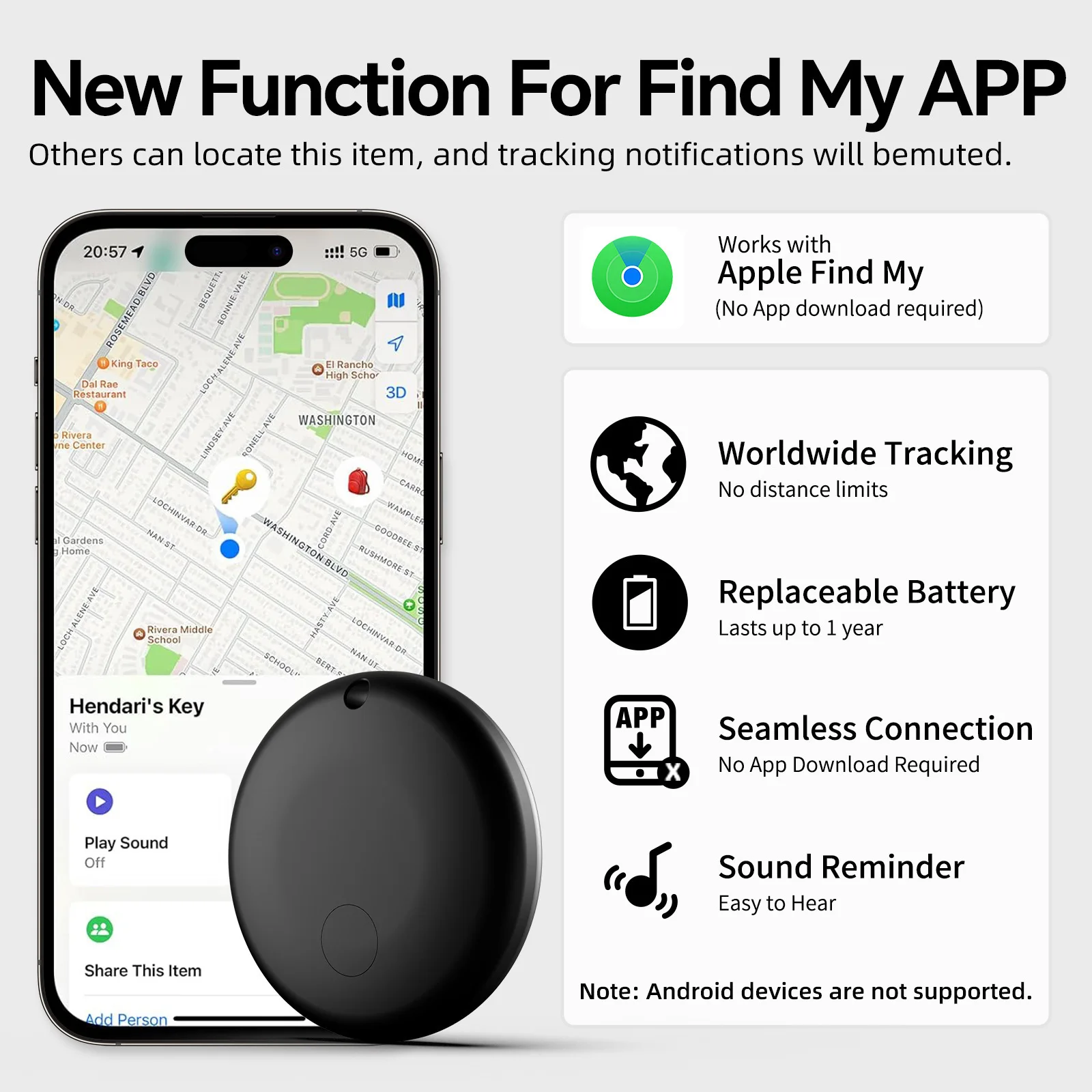 Фото Беспроводное устройство слежения Bluetooth Air Tags Tracker с Apple Find My Smart Item Finders для автомобильных ключей, рюкзака для багажа №3