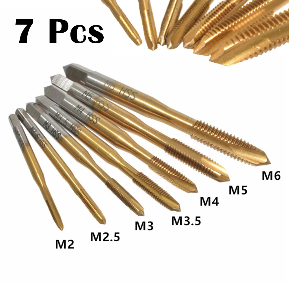 

Bicycle Repair Thread Taps Hand Tool 7pc Set HSS High Temperature M2-M6 Machine Screw Metric Plug Drill Tapping