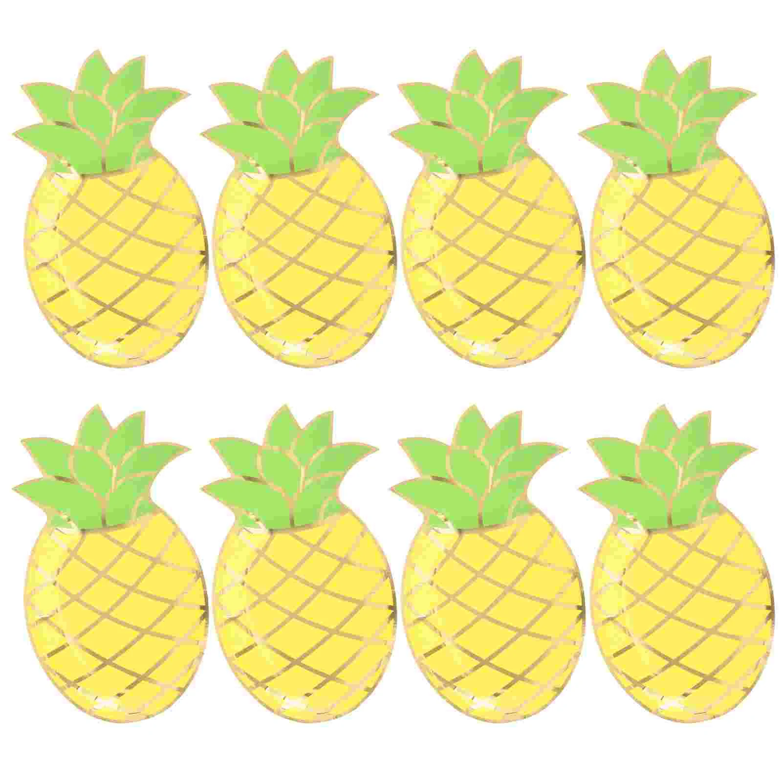 

Plates Plate Party Pineapple Disposable Trays Dessert Serving Paper Tropical Luau Tray Dinner Cookie Summer Supplies Decorations