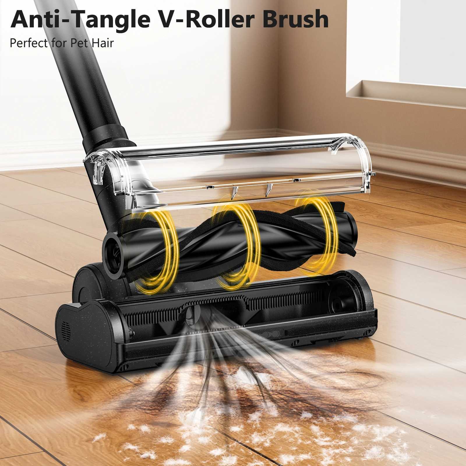 Фото Беспроводной вертикальный пылесос STLFCordless 46 кПа/500 Вт, 55 минут работы, самонесущая конструкция, LED-дисплей, щетка с защитой от спутывания, перезаряжаемый, для дома №4