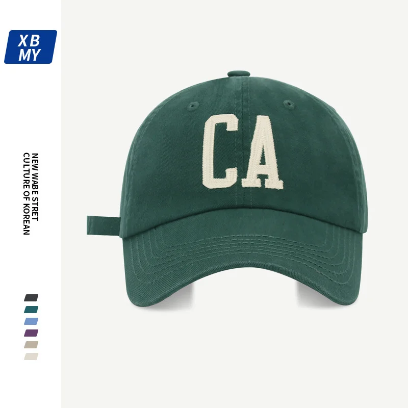 

Olokele 2022 Baseball Caps CA Letter Embroidery Ins Fashion Adult Hats Unisex Solid Color Adjustable for Outdoor Beach Hiking