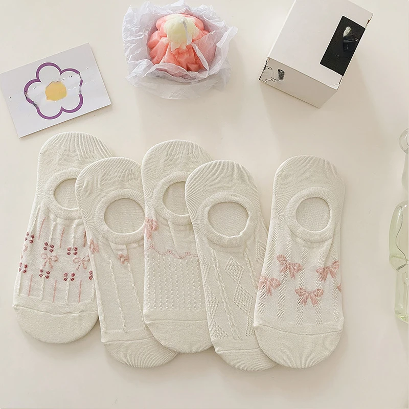 

5 Pairs/Lot Kids Socks Summer Autumn Sweet Girls Socks Bow Soft Short Children Baby Sock 2023 New Children Accessories