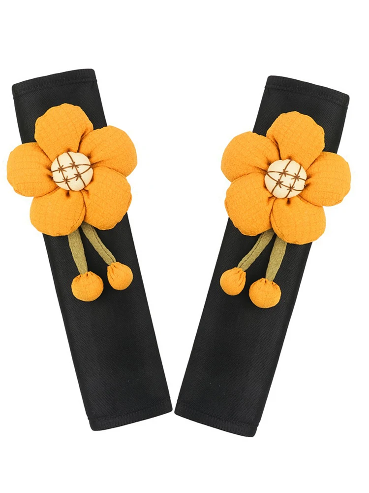 

Flower Plush Car Seat Cover Soft And Comfortable Fluffy Plush Stuffed Flower Padded Toy Safety Seat Belt Strap Cover