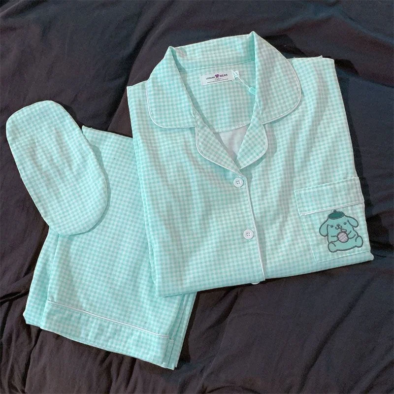 Spring And Autumn Cotton Pajamas For Women New Pudding Dog Net Red Senior Sense Of Student Outer Wear Loungewear Suit