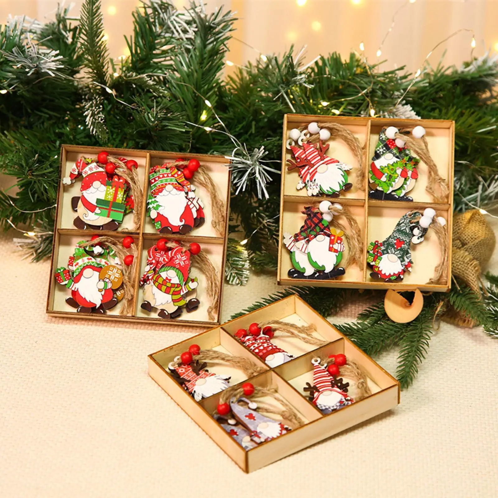 

9/12 шт., деревянные подвесные украшения в виде гнома