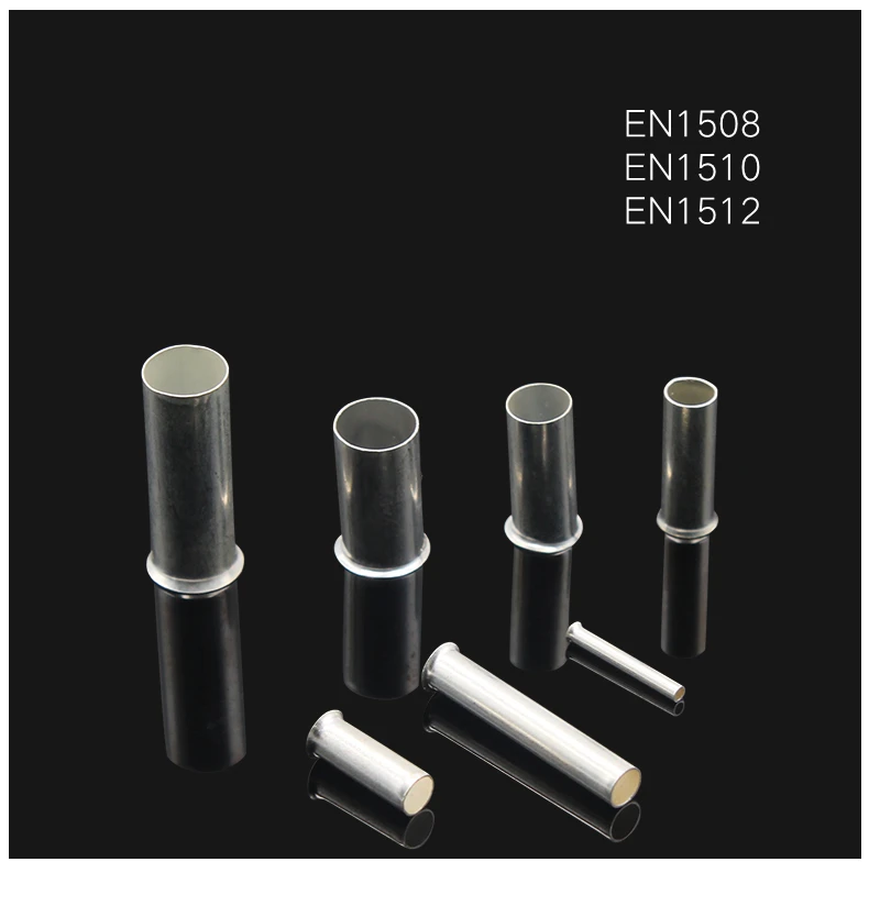 

100pcs EN1508/1510/1512 Non-Insulated Wire Connector Ferrules Electrical Cable Terminal Copper Bare Tinned Crimp Terminal 1.5mm²