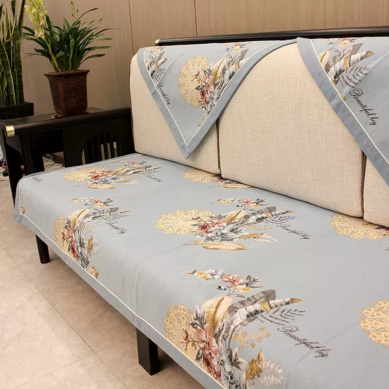 

Chinese Jacquard Edging Sofa Cover Chenille Couch Slipcover Armchair Seat Cushion Corner Elegant style 4season daybed Sofa Towel