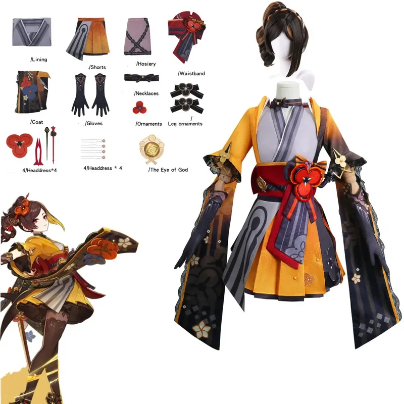 Chiori косплей игра Genshin impact костюм парик Фонтейн Платье Аниме ролевые игры