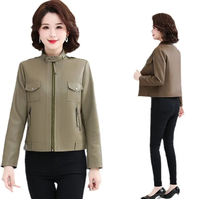 Luxury Middle-Aged And Elderly Women's Jacket 2024 Spring Autumn New Style Casual Fashionable Cropped Loose-Fit Age-Reducing