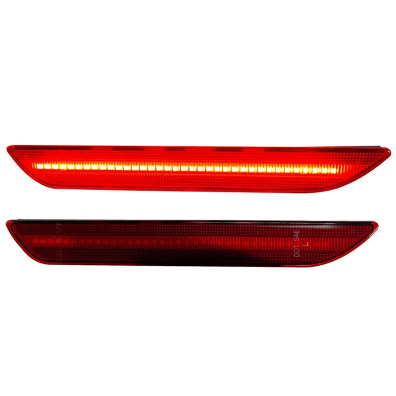 

2Pcs LED Rear Side Marker Lights For Ford-Mustang 2015-2021 Red Rear Bumper Side Fender Marker Turn Signal Lamp