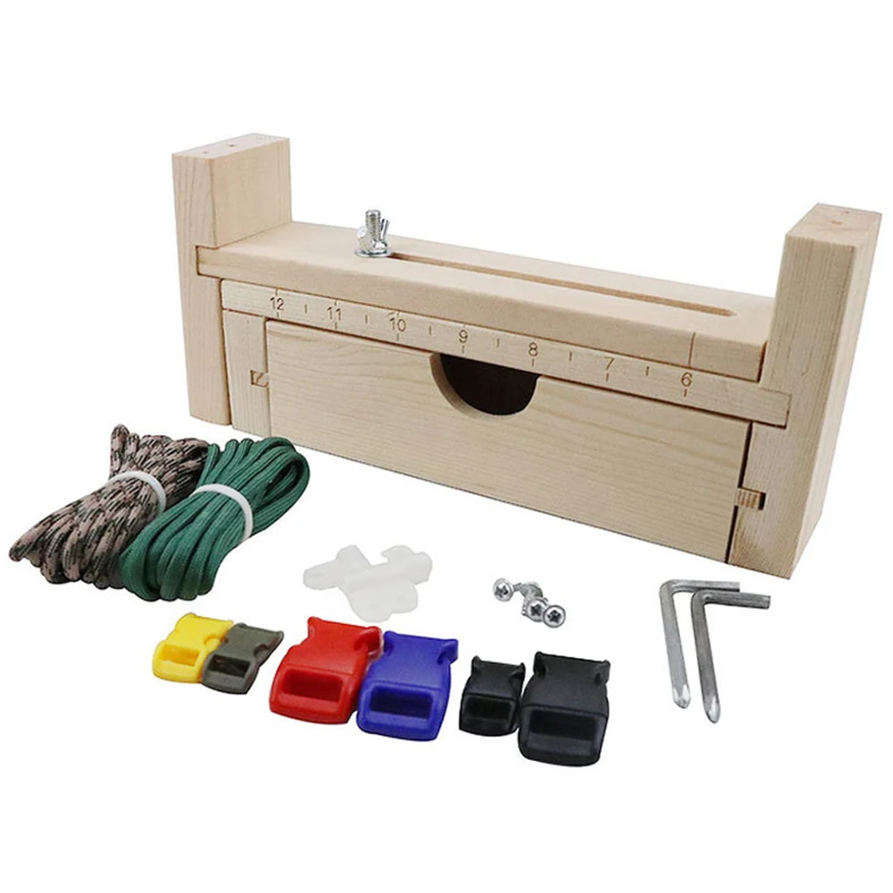 

Diy Bracelet Weave Tool Workbench Length Adjustable Manual Wooden Paracord Jigs Set Rope Necklace Weaving Maker Platform