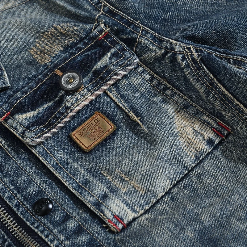 Винтажное Мужское пальто на молнии с длинным рукавом Мужская Байкерская