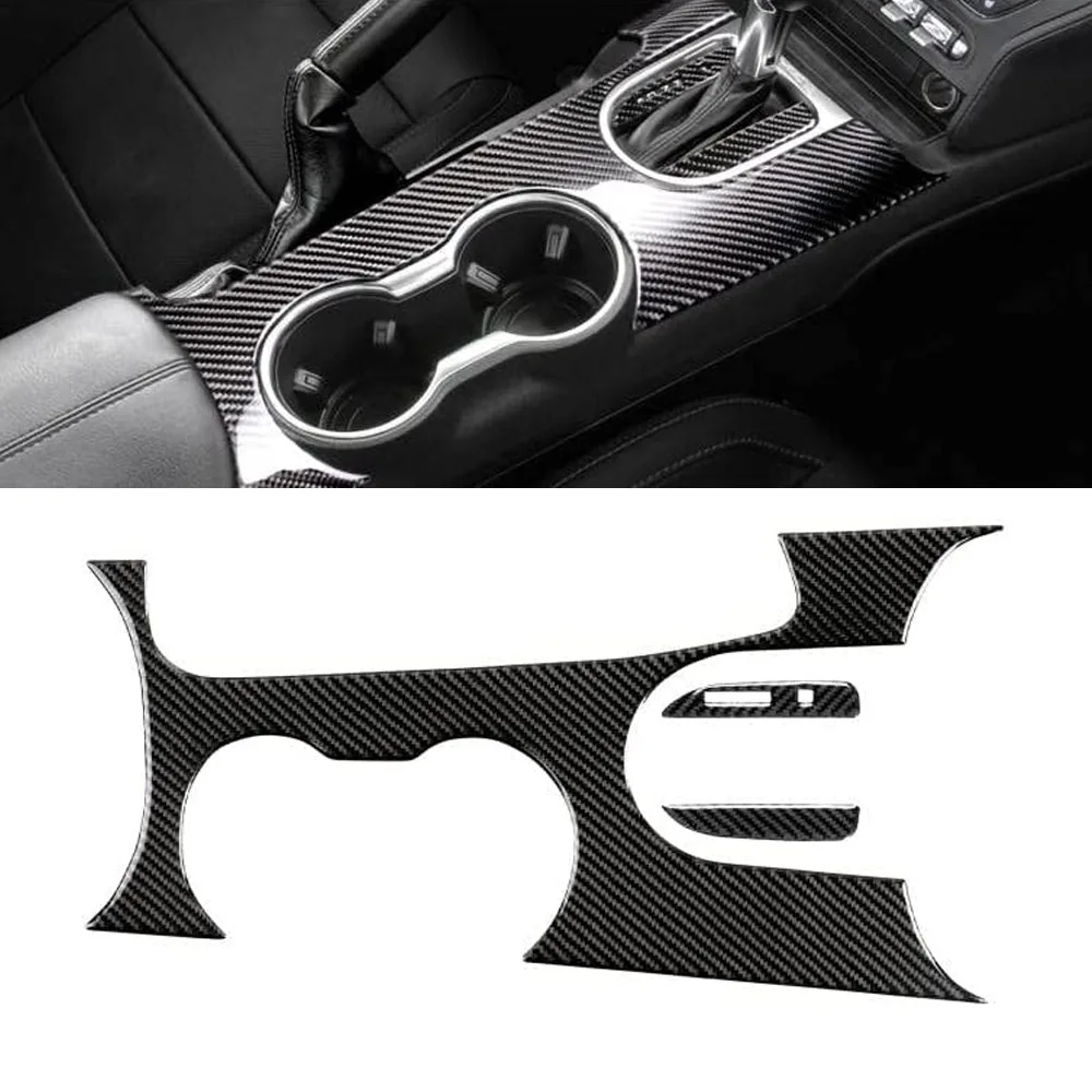 

Carbon Fiber Car Gear Shift Panel Sticker Trim Cover For Ford Mustang GT 2015-2020 Automotive Interior Stickers Accessories