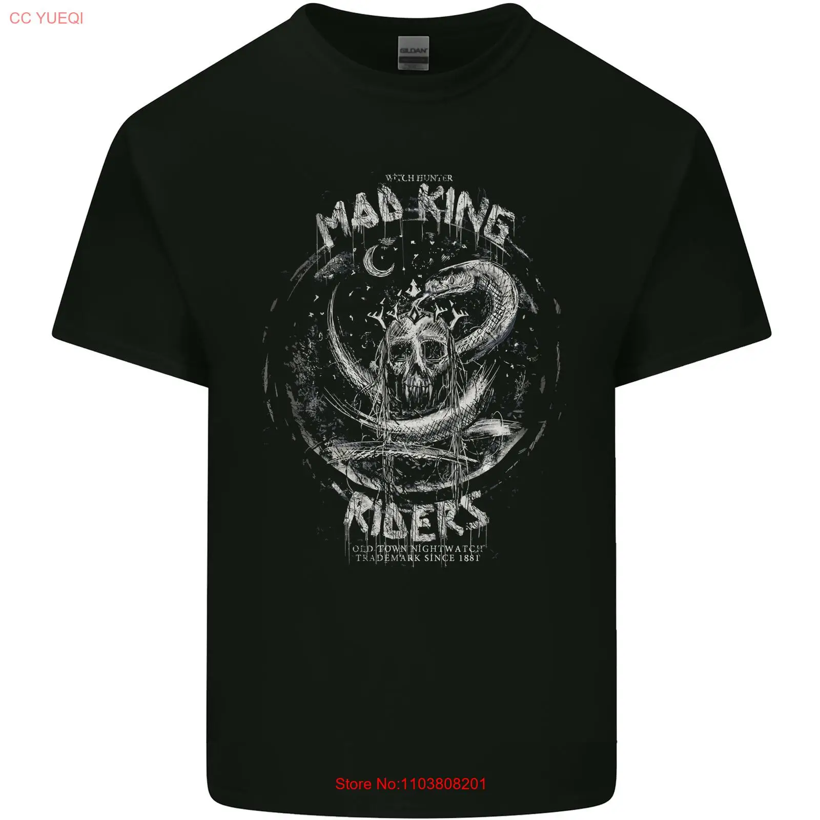 Мужская Байкерская мотоциклетная футболка Mad King Riders хлопковая Топ