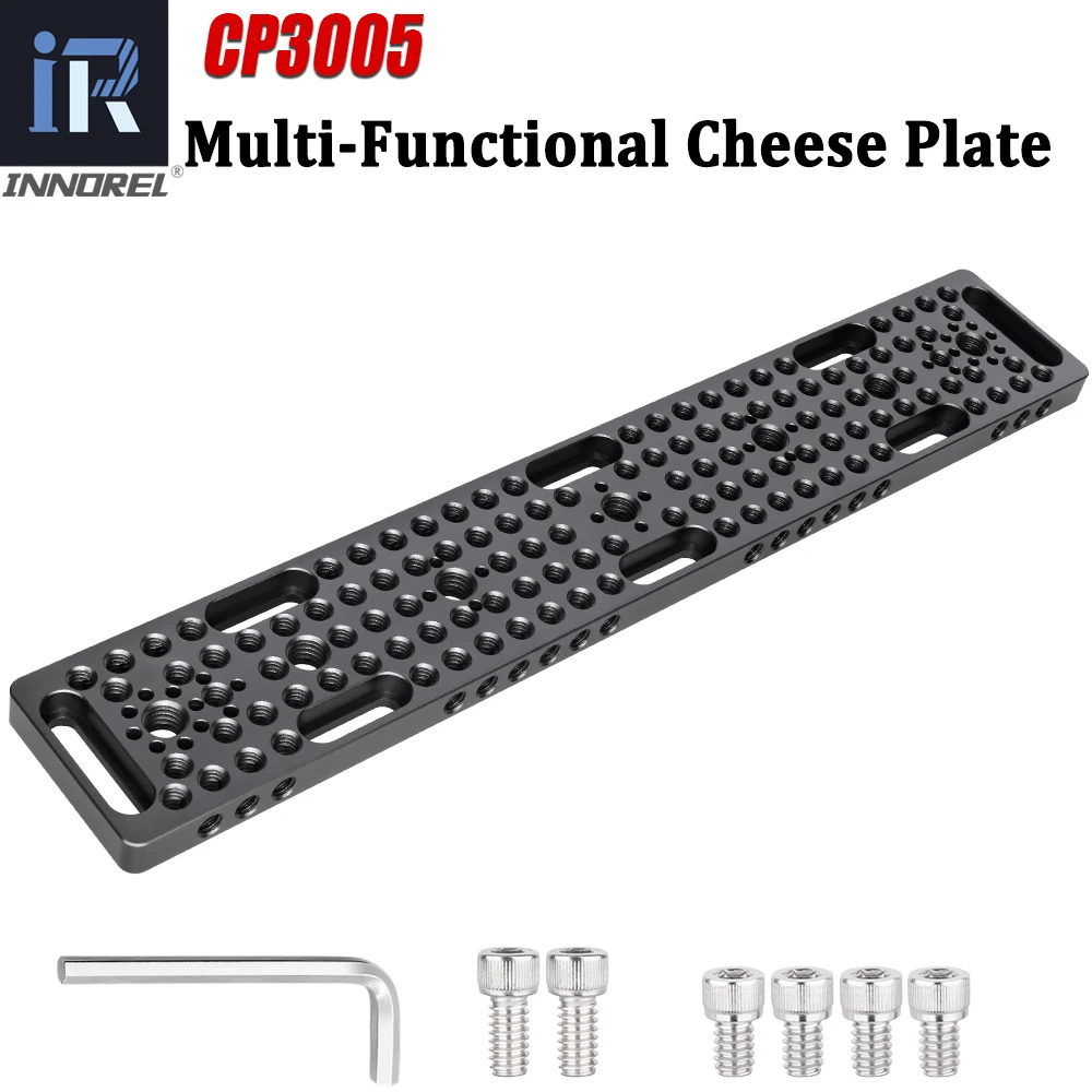 Фото Многофункциональная монтажная пластина INNOREL CP3005 30*5 см, с встроенными отверстиями ARRI для крепления на штатив камеры №1