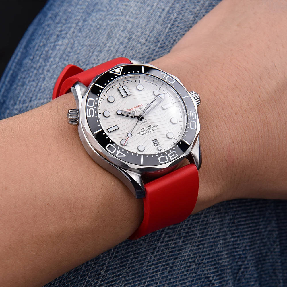 New Fluoro Rubber Watchband 20mm 22mm 24mm Dustproof FKM Quick Release Watch Strap For Men's Diving Watches Accessories