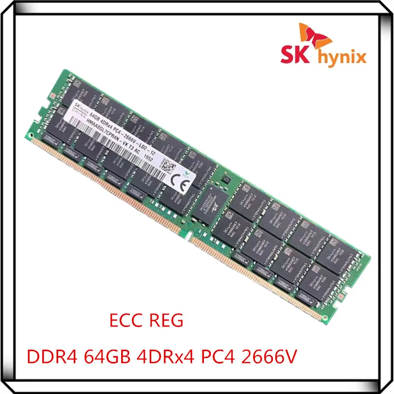 Hynix DDR4 64GB 2666V 4DRx4 PC4 2666MHz ECC REG RDIMM RAM Серверная память 64G