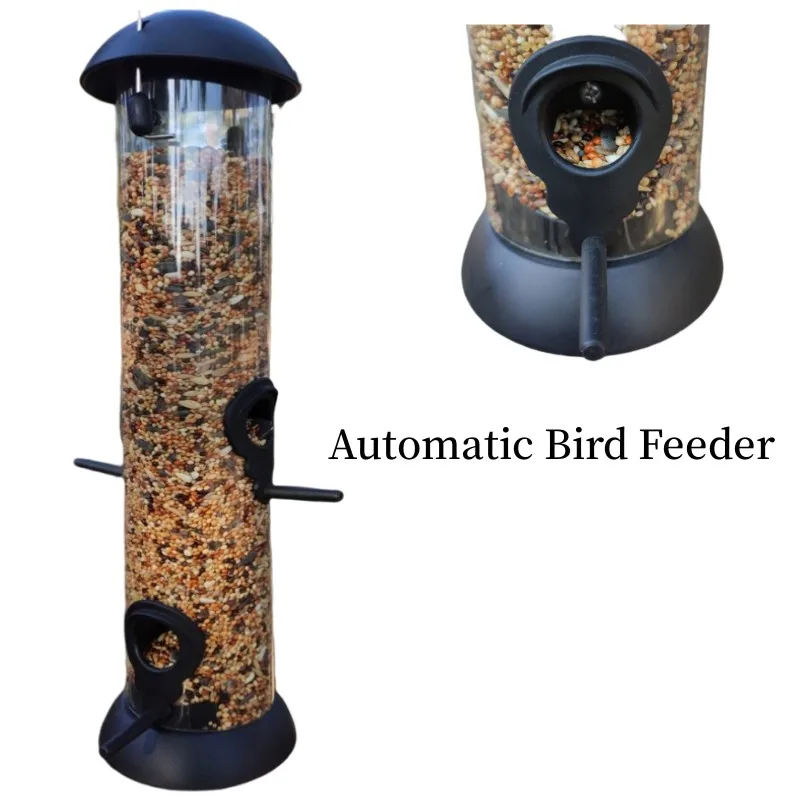 

Outdoor Garden Automatic Bird Feeder Hanging High Capacity Feeder Squirrel Grain Storage Container Small Pet Accessories