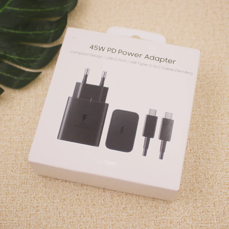 Адаптер питания для Samsung, Сверхбыстрая зарядка 45 Вт, PD 2,0, с USB Type C на Type C, кабель для Galaxy Note20, S23, S22, Ultra S21 Адаптер питания для Samsung, Сверхбыстрая зарядка 45 Вт, PD 2,0, с USB Type C на Type C, кабель для Galaxy Note20, S23, S22, Ultra S21