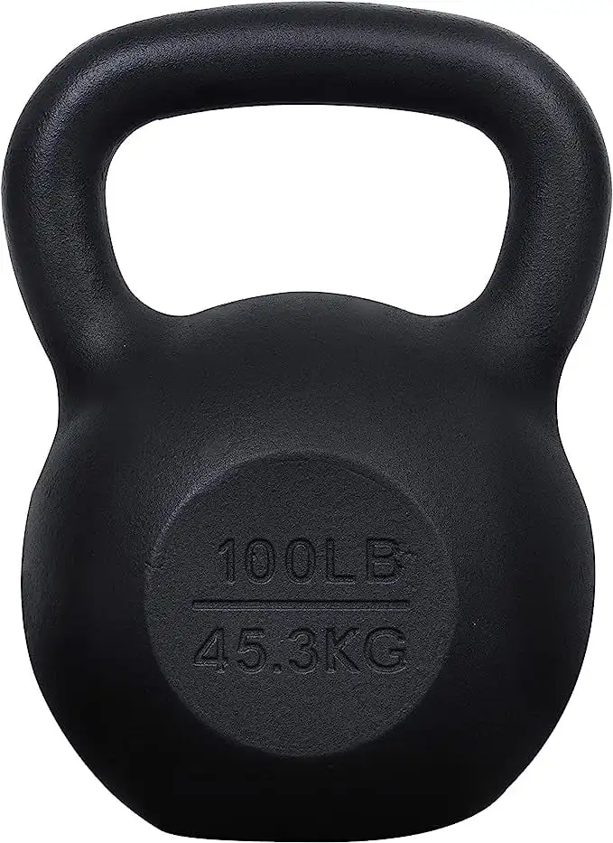 

Powder Coated Cast Iron Kettlebell 100 Lbs Weights Strength Training Kettlebells for Weightlifting, Conditioning, Strength & Cor