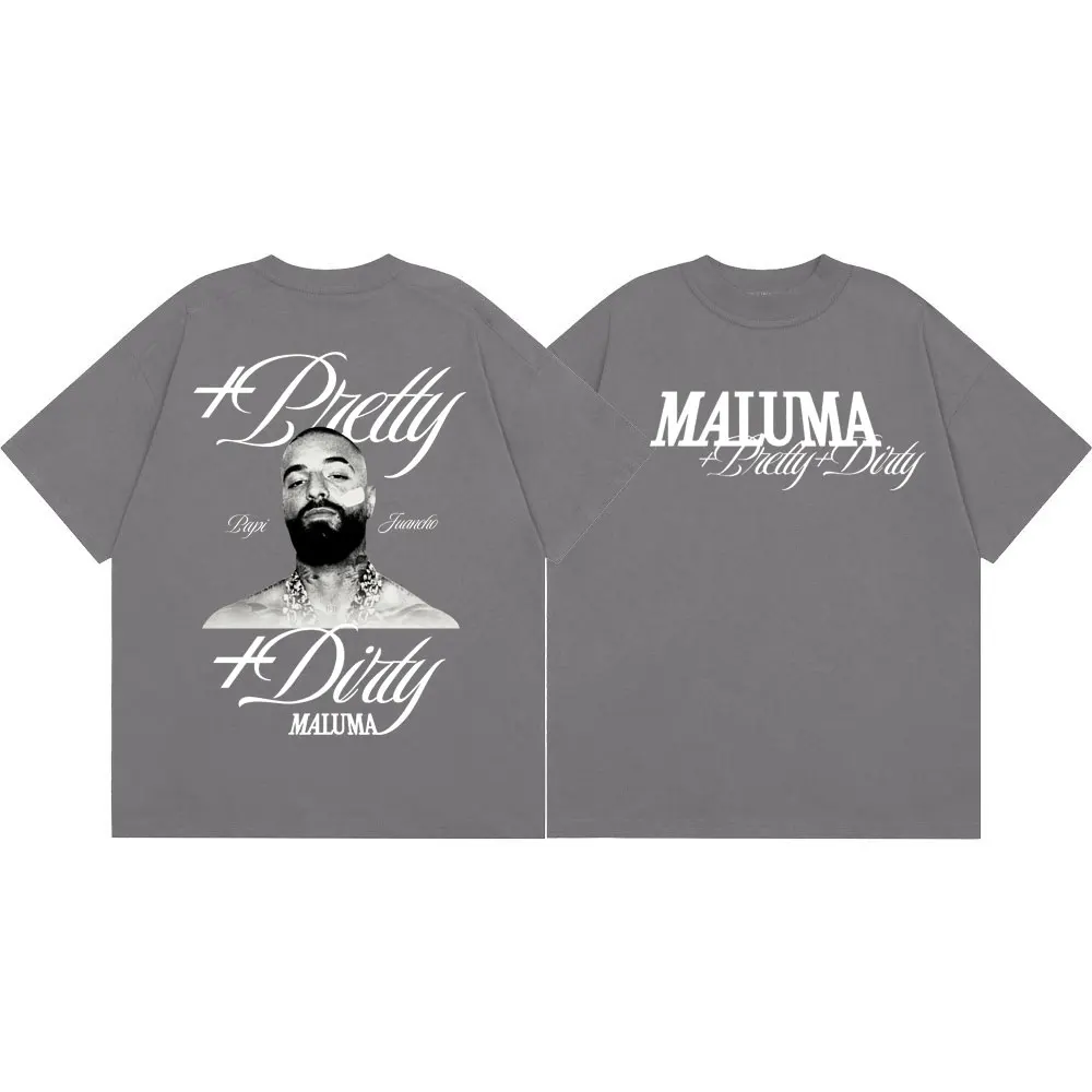 Фото Футболки с графическим принтом Rapper Maluma для мужчин и женщин, модные винтажные футболки в стиле хип-хоп с короткими рукавами, летняя модная повседневная футболка из 100% хлопка №3