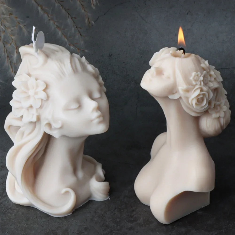 

Силиконовая форма в виде цветов, феи, портрета женщины, венок на длинных волосах, девушка, ангел, инструмент для изготовления шоколада, художественный Декор, подарки