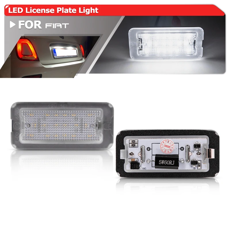 

2x подходит для Fiat 500 / Abarth 500 2007-2020 CANbus ксенон белый светодиодный номерной знак OEM #51800482