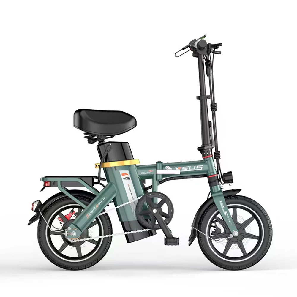 

14 Inch Electric Bike Folding Electric Bicycle Front And Rear Mechanical Disc Brakes Lightweight Aluminum Frame Comfort Saddle