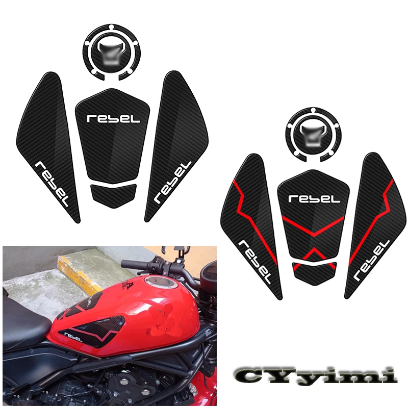 

For HONDA CM500 cm300 CMX500Motorcycle 3D Carbon Fiber Gas Oil Fuel Tank Pad Sticker Decal Protector Cover