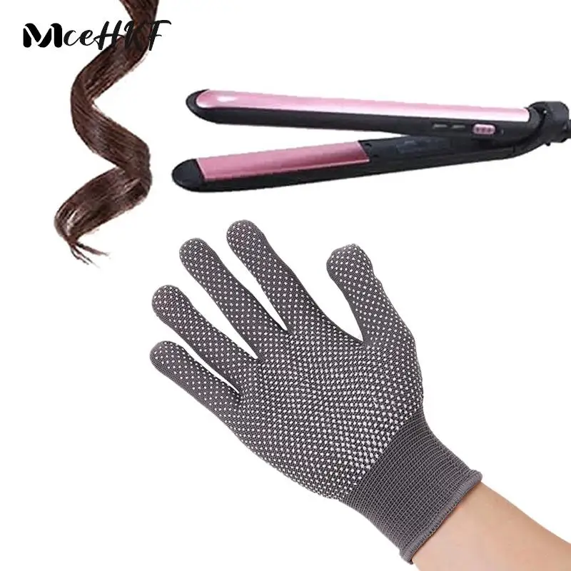 

1Pair Thermal Styling Gloves Hair Straightener Perm Curling Hairdressing Heat Resistant Finger Glove Hair Care Styling Tools
