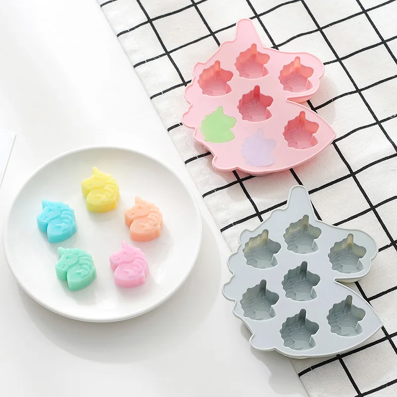 

Unicorn 7-Grid Silicone Cake Mold DIY Gummy Chocolate Cake Baking Mold Birthday Cake Decorating Tool 3d silicone molds