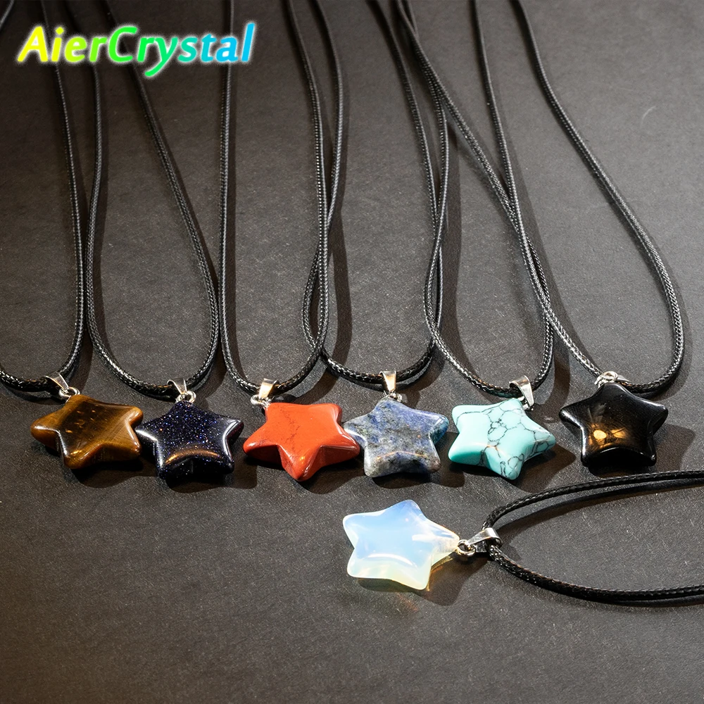 

Woven Glow-in-the Dark Stars Fluorescent Men's and Women's Necklaces Luminous Stone Lucky Star Pendant Lovers Students Bestie