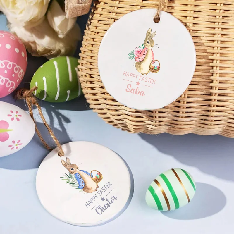2024 персонализированное имя керамическая пасхальная бирка для яиц детей подарок