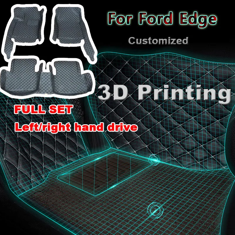 

Car Floor Mats Leather Carpets For Ford Edge 2018 2017 2016 2015 Auto Accessories Styling Protector Foot Pads Decoration Parts