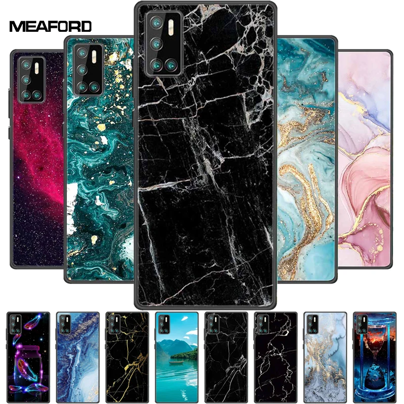 Чехол для Cubot P40 P30 P20 X19 X18 PLUS мраморный Мягкий чехол из искусственной кожи задняя